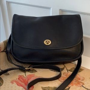 Coach black leather crossbody